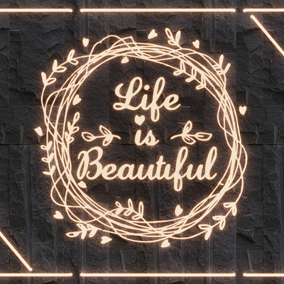  霓虹灯 网红灯 发光字su模型 