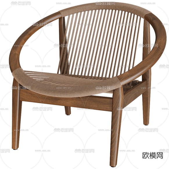 Frida 中古风椅子 休闲椅3d模型下载(渲染图2)