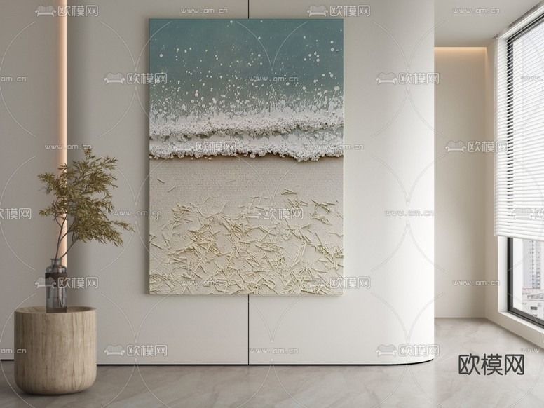 油画 肌理画 装饰画3d模型下载