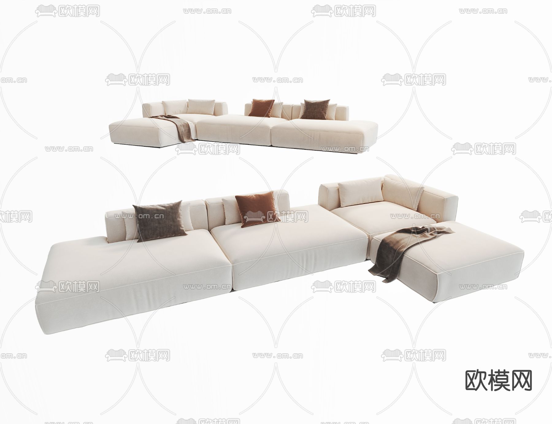 白色沙发 软体沙发3d模型下载