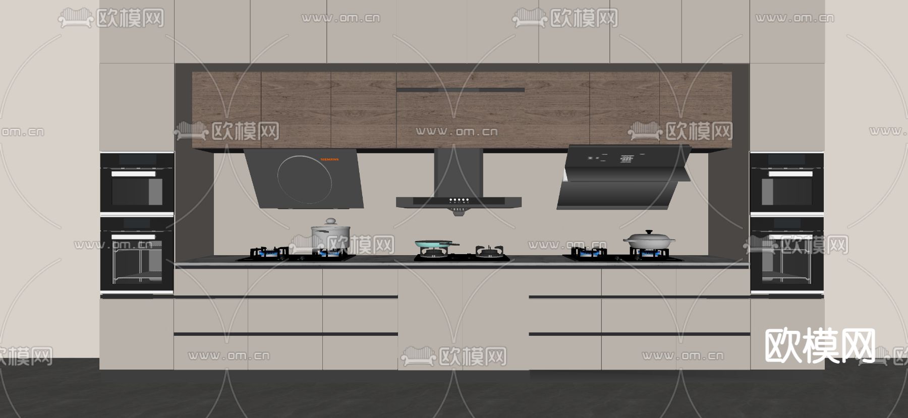 油烟机 煤气灶 集成灶su模型下载（渲染图1）