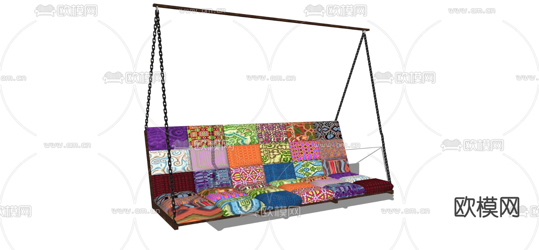 户外桌椅 千秋椅 吊椅su模型下载（渲染图2）