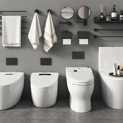  现代马桶 智能马桶 坐便器 洁具su模型 