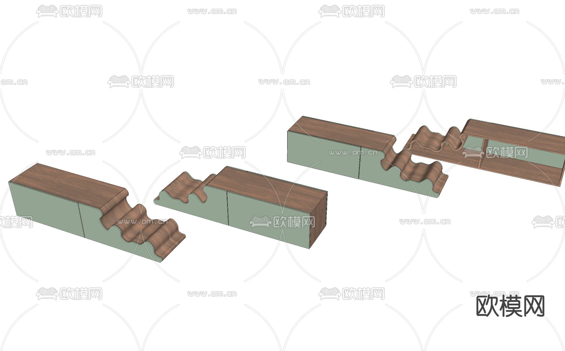 北欧装饰柜su模型下载（渲染图1）