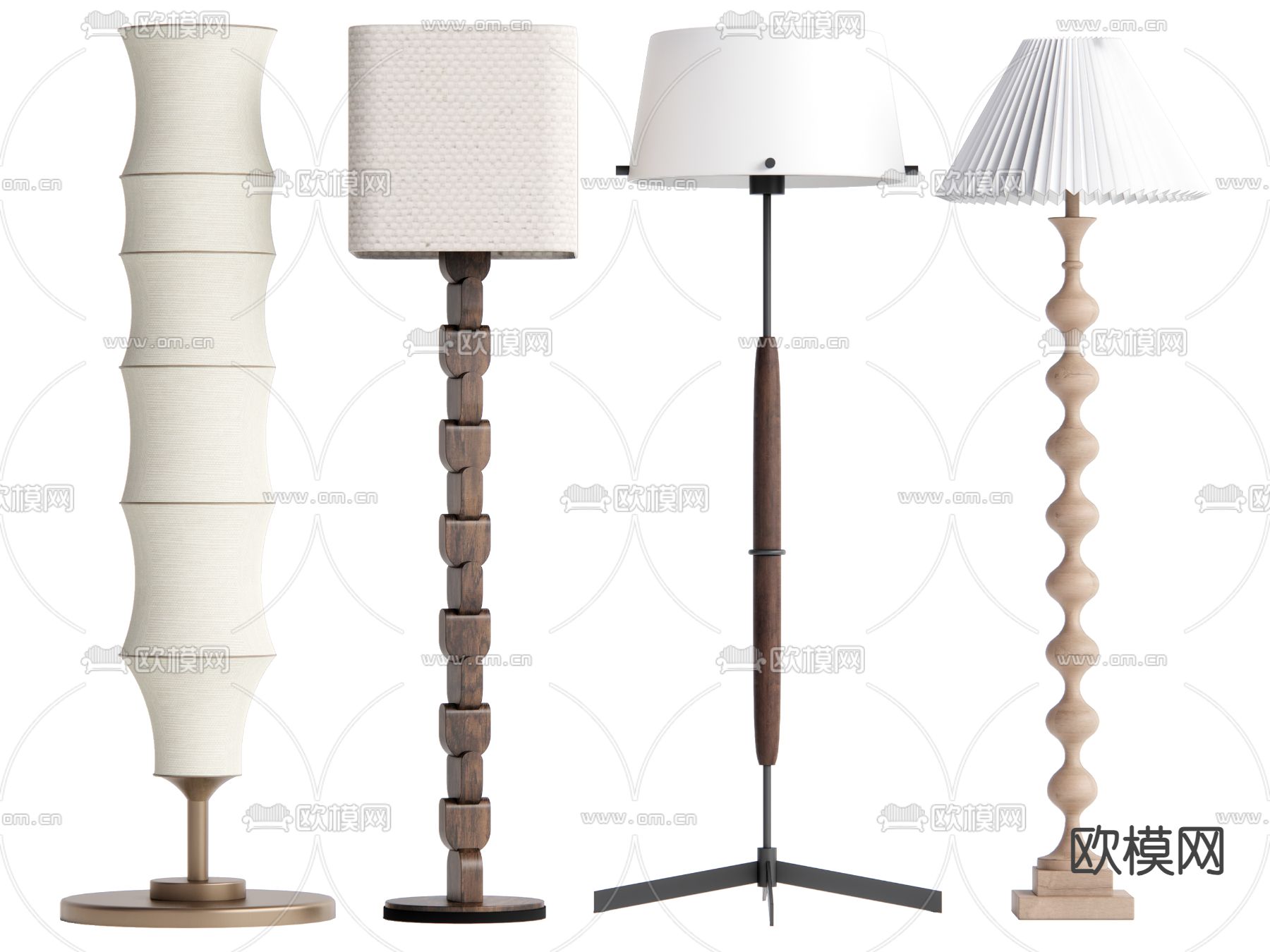 侘寂风落地灯su模型下载（渲染图2）