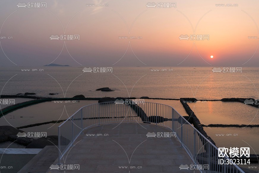 落日 海面 天空贴图下载