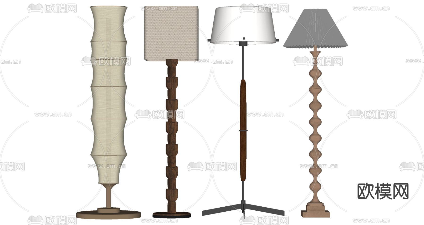 侘寂风落地灯su模型下载（渲染图1）