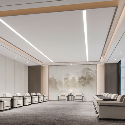  新中式会客厅 接待室su模型 