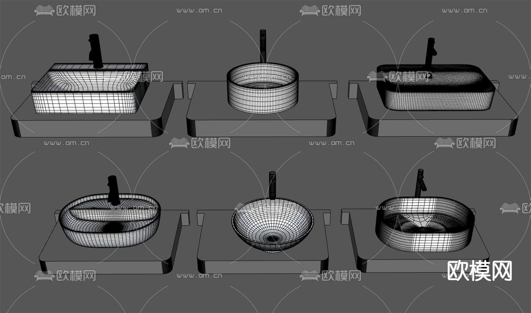 洗手盆 洗面盆 台上盆su模型下载（渲染图1）