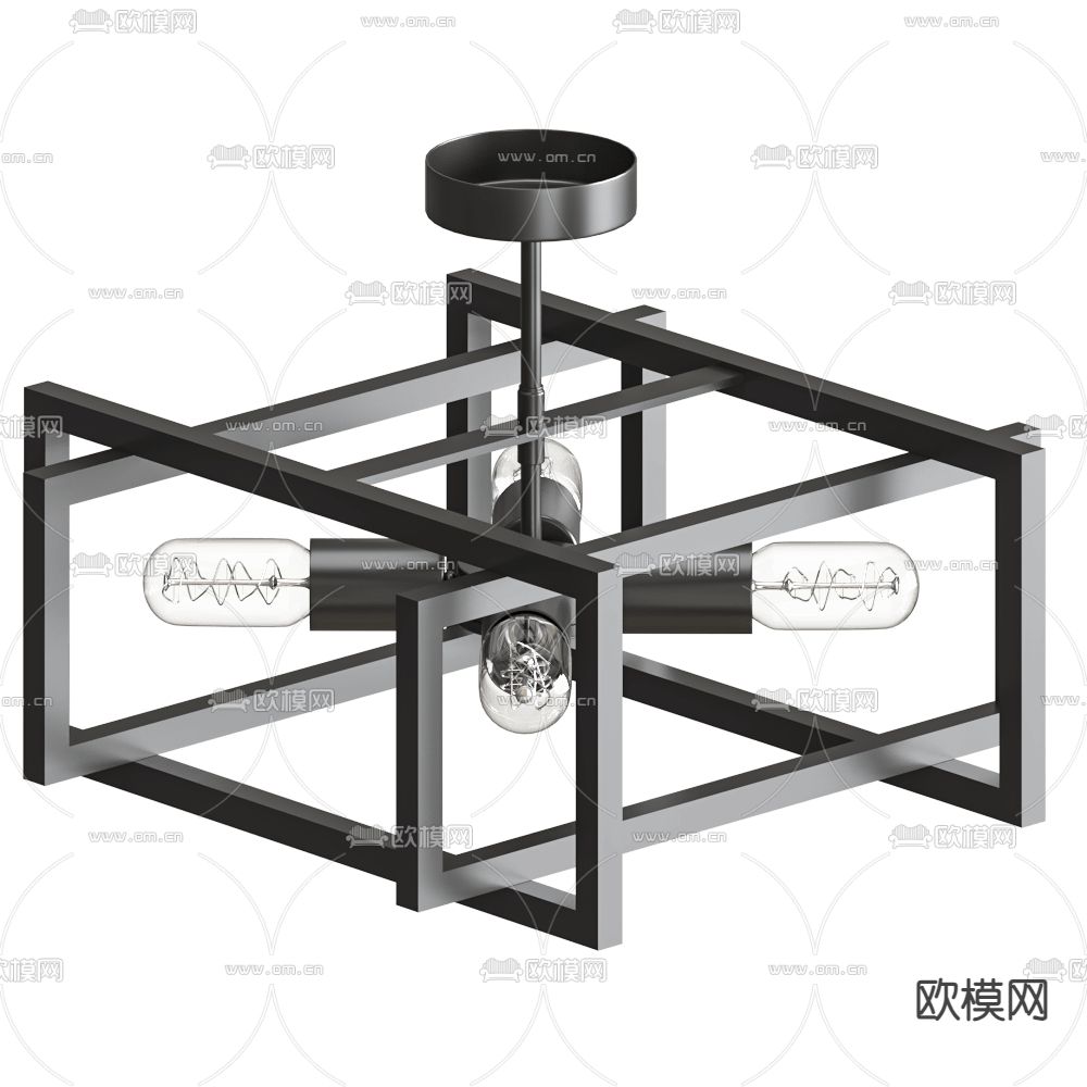 工业风吊灯3d模型下载