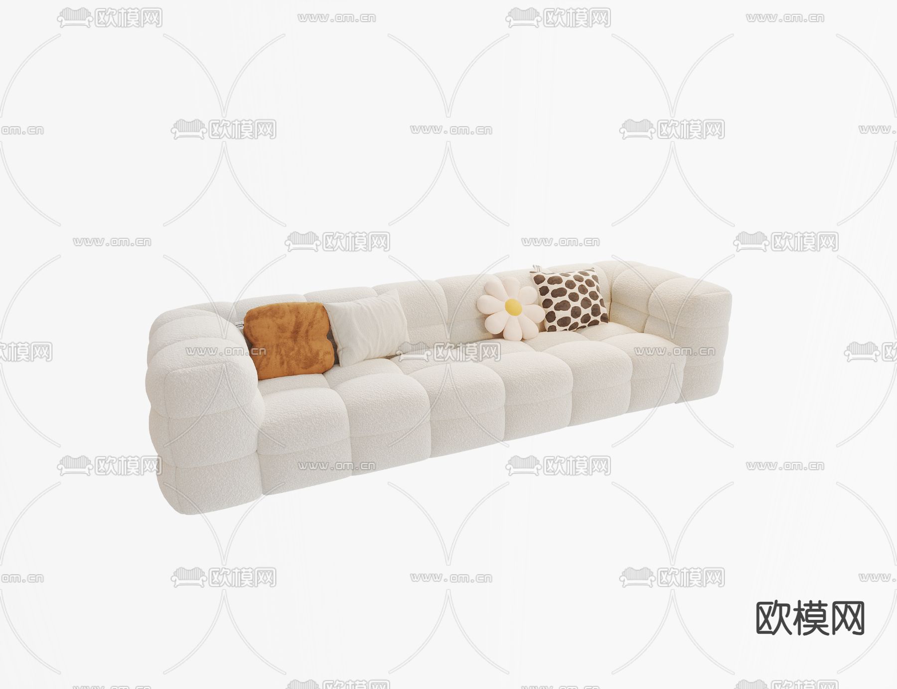 奶油风沙发 双人沙发3d模型下载