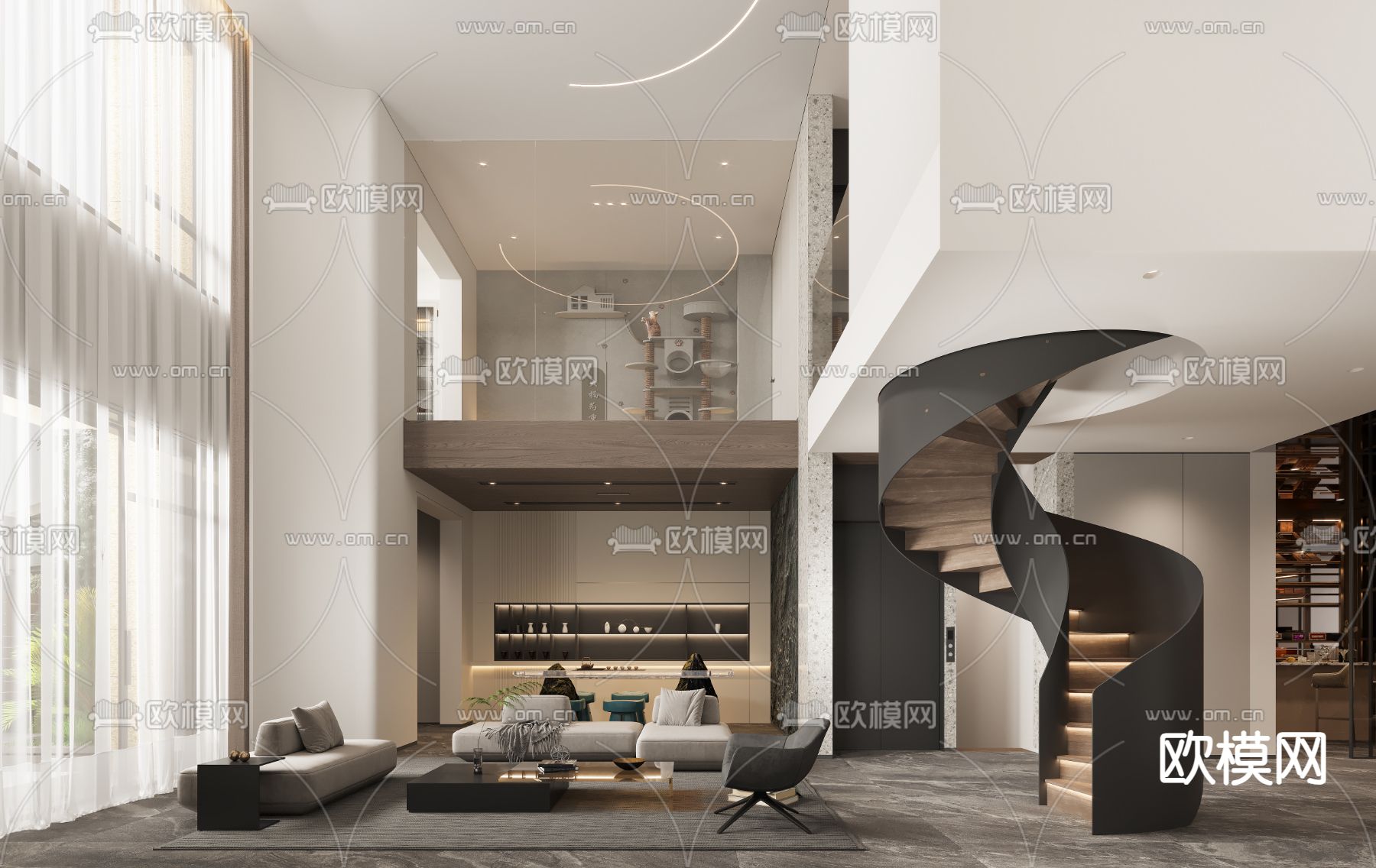 现代地下室 品酒室 休闲室3d模型下载（渲染图1）
