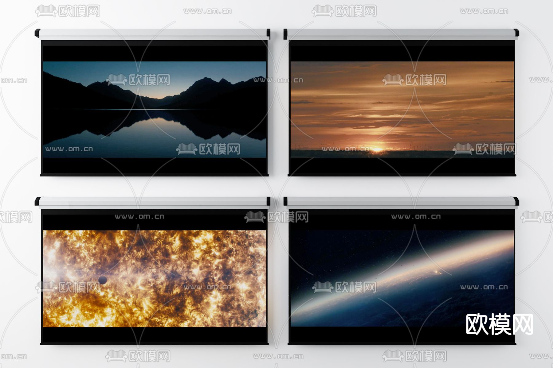 投影仪 幕布3d模型下载