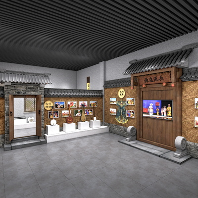  新中式农耕展厅 农耕小品 农业展厅su模型 