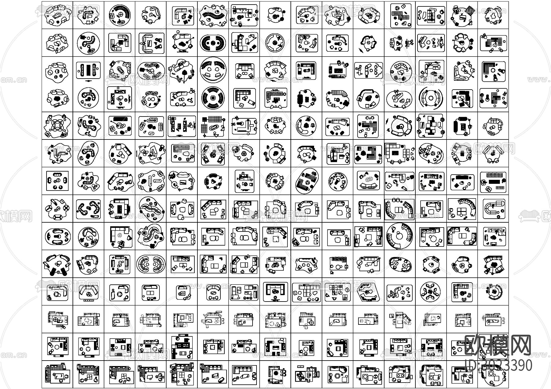 现代家具cad图库下载（渲染图3）