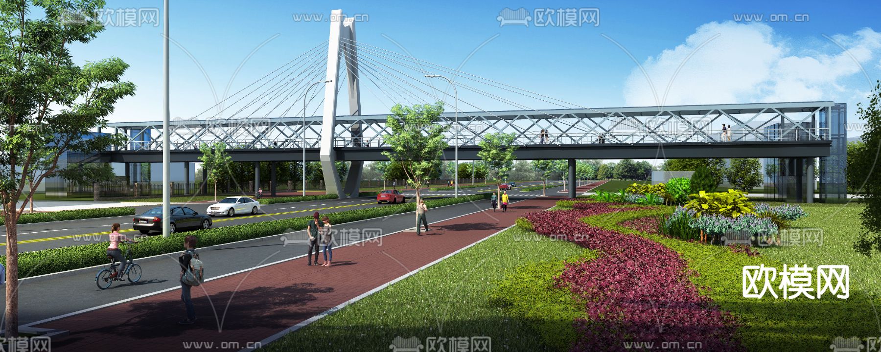 人行天桥3d模型下载