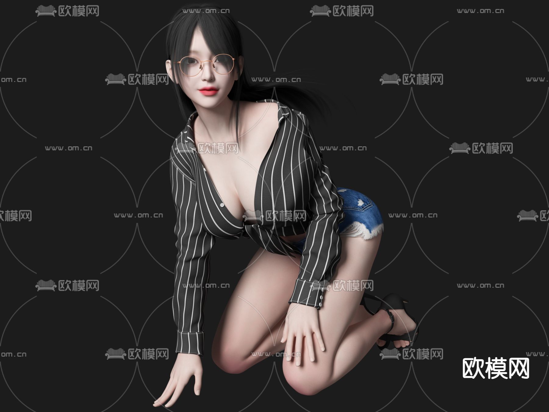 性感美女 时尚人物3d模型下载