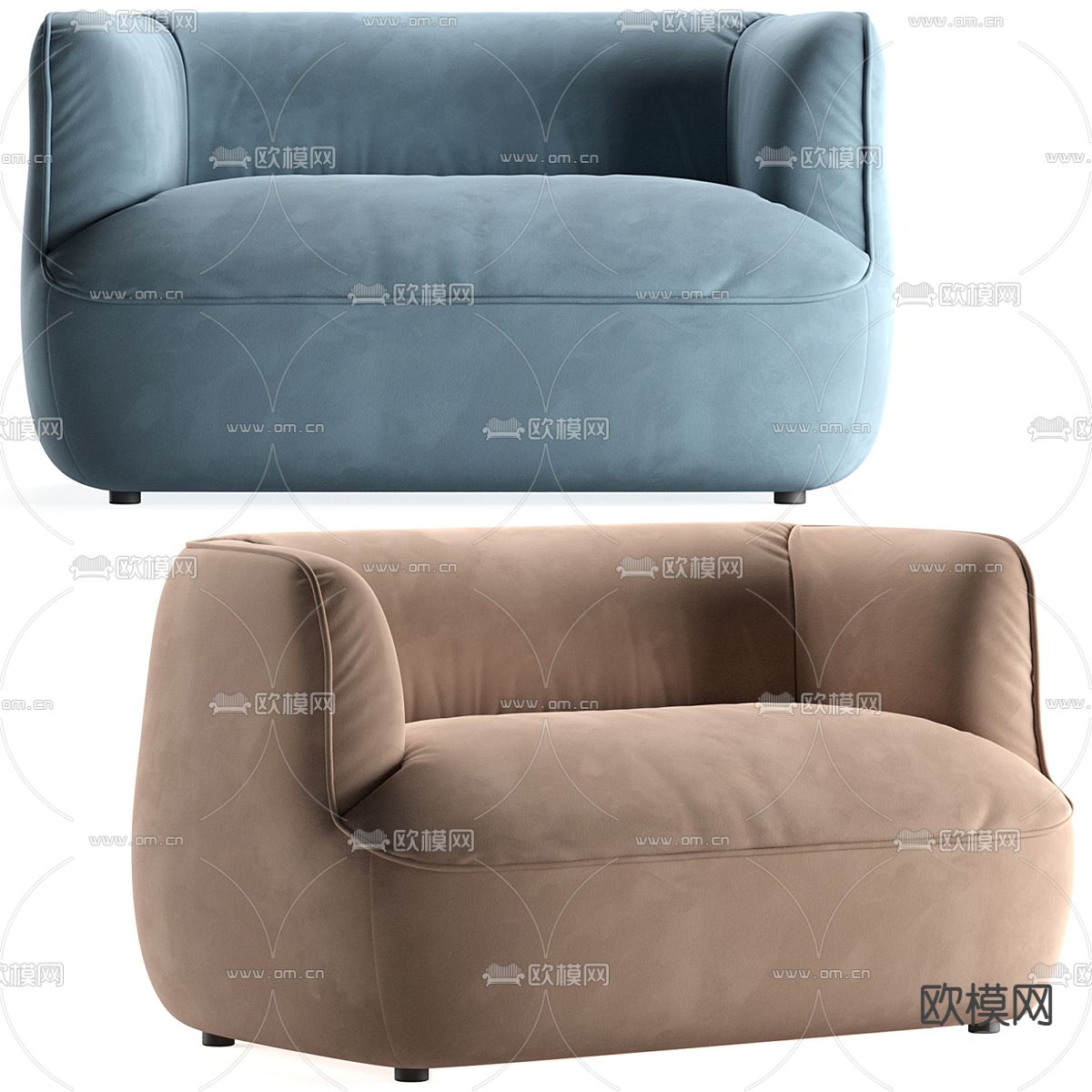 现代双人沙发 懒人沙发su模型
