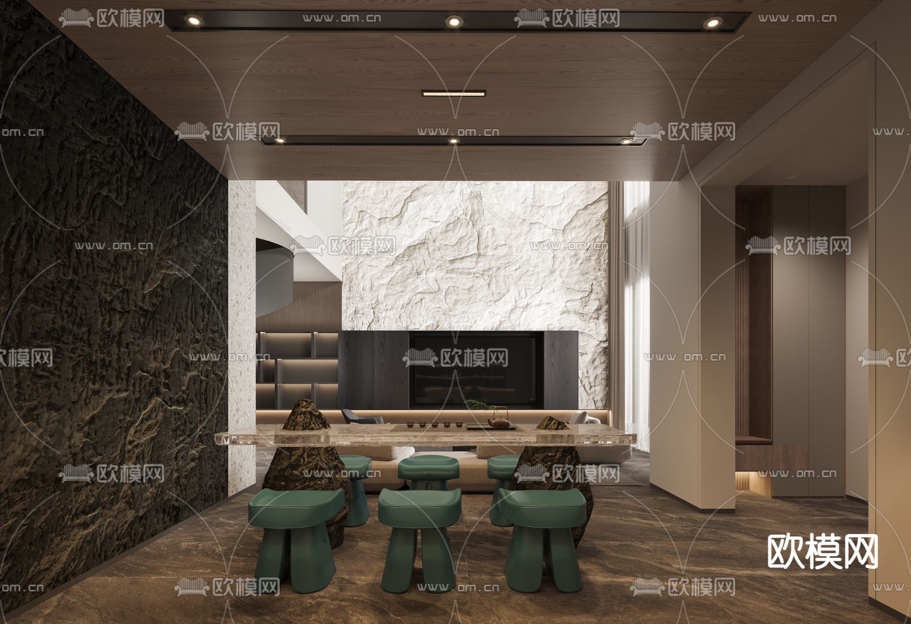 现代地下室 品酒室 休闲室3d模型下载（渲染图4）