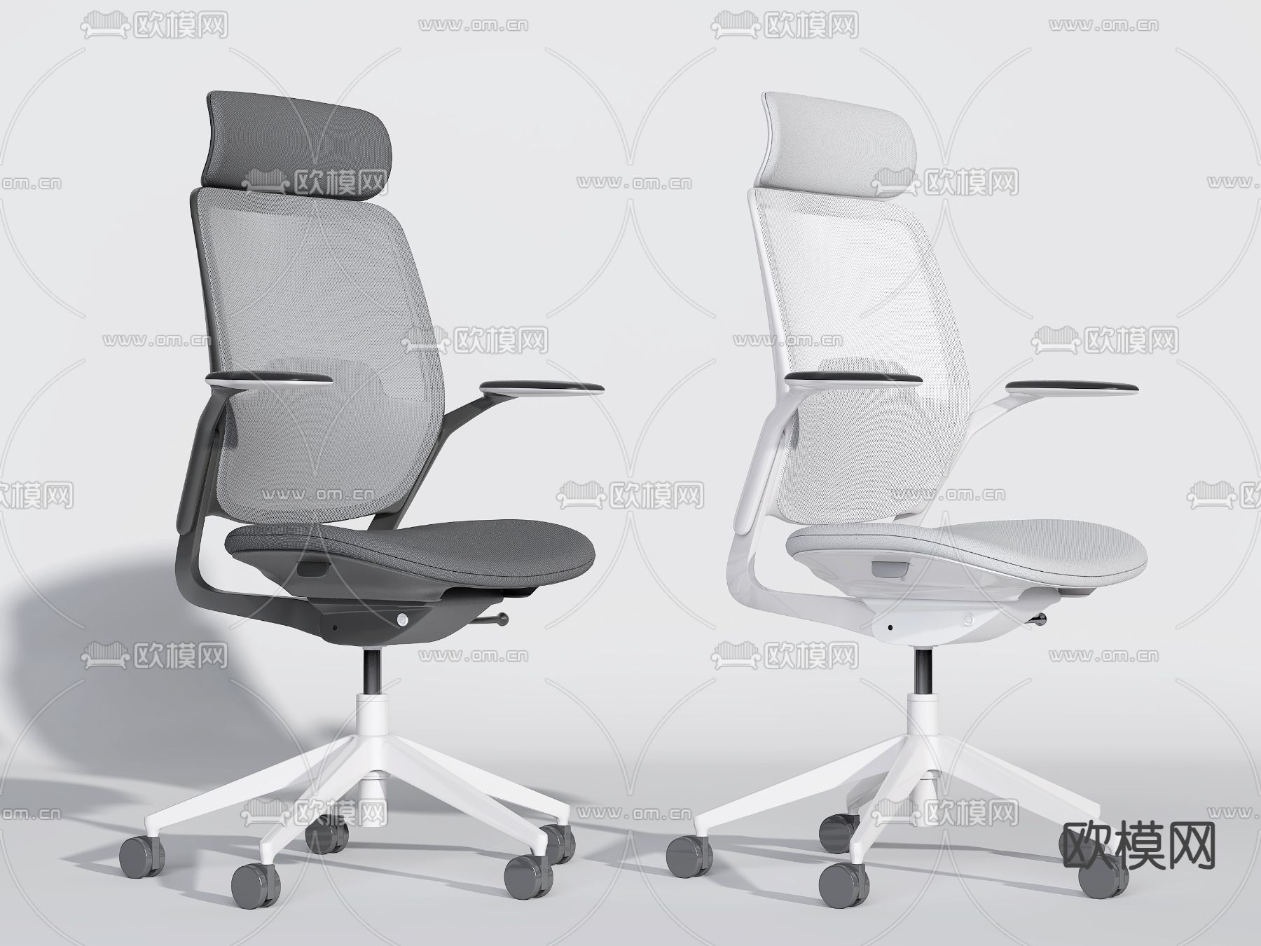 现代办公椅 电脑椅 会议椅su模型下载（渲染图1）