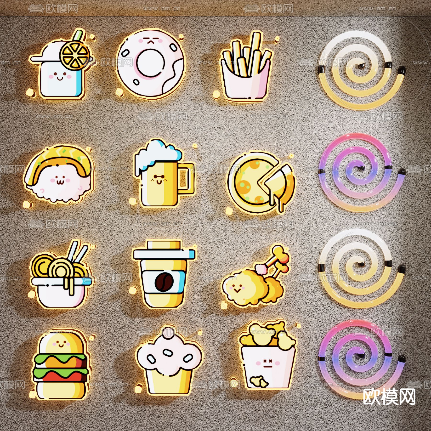 亚克力灯箱 户外灯箱 招牌su模型下载（渲染图2）