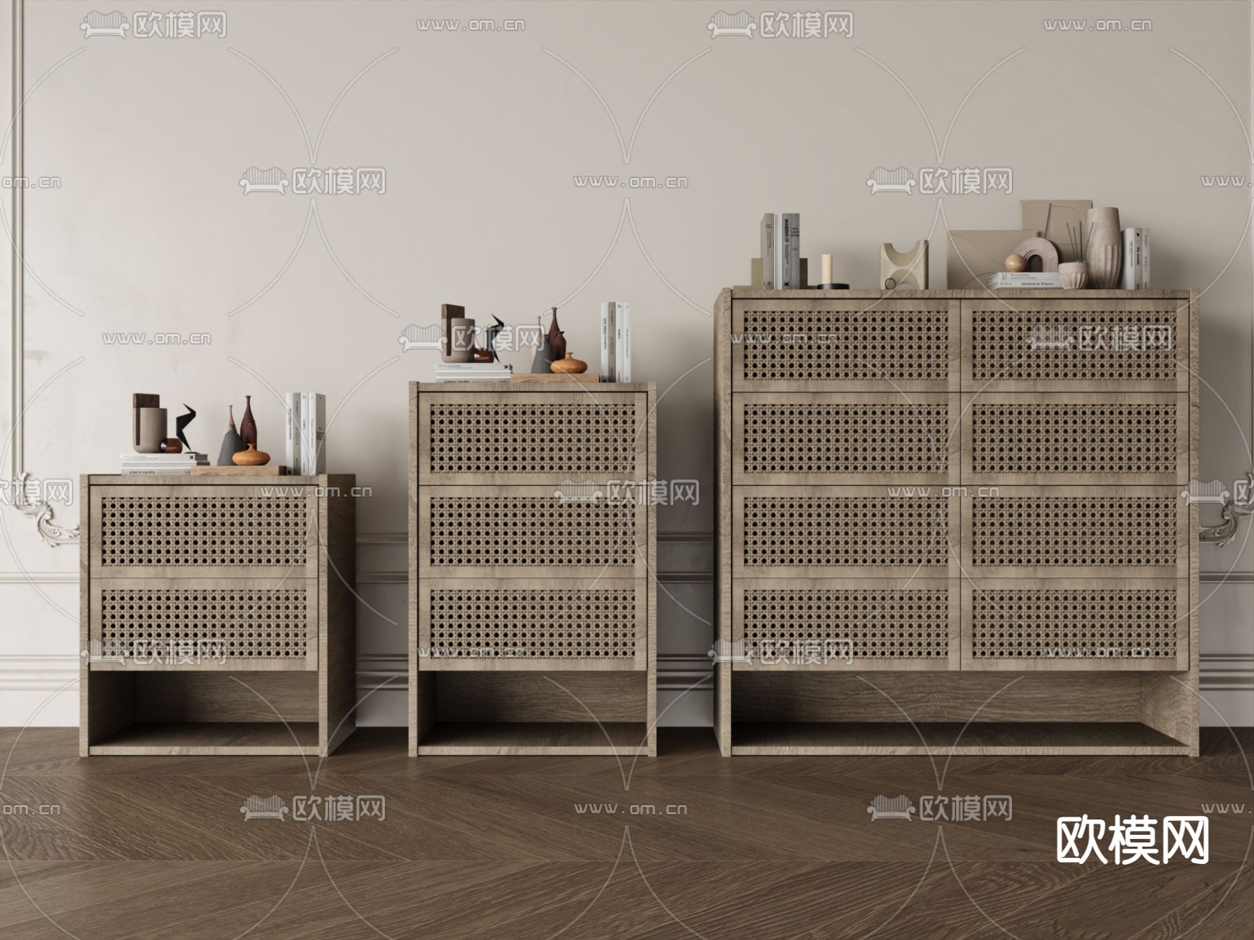 中古风斗柜 玄关柜 边柜su模型下载（渲染图1）
