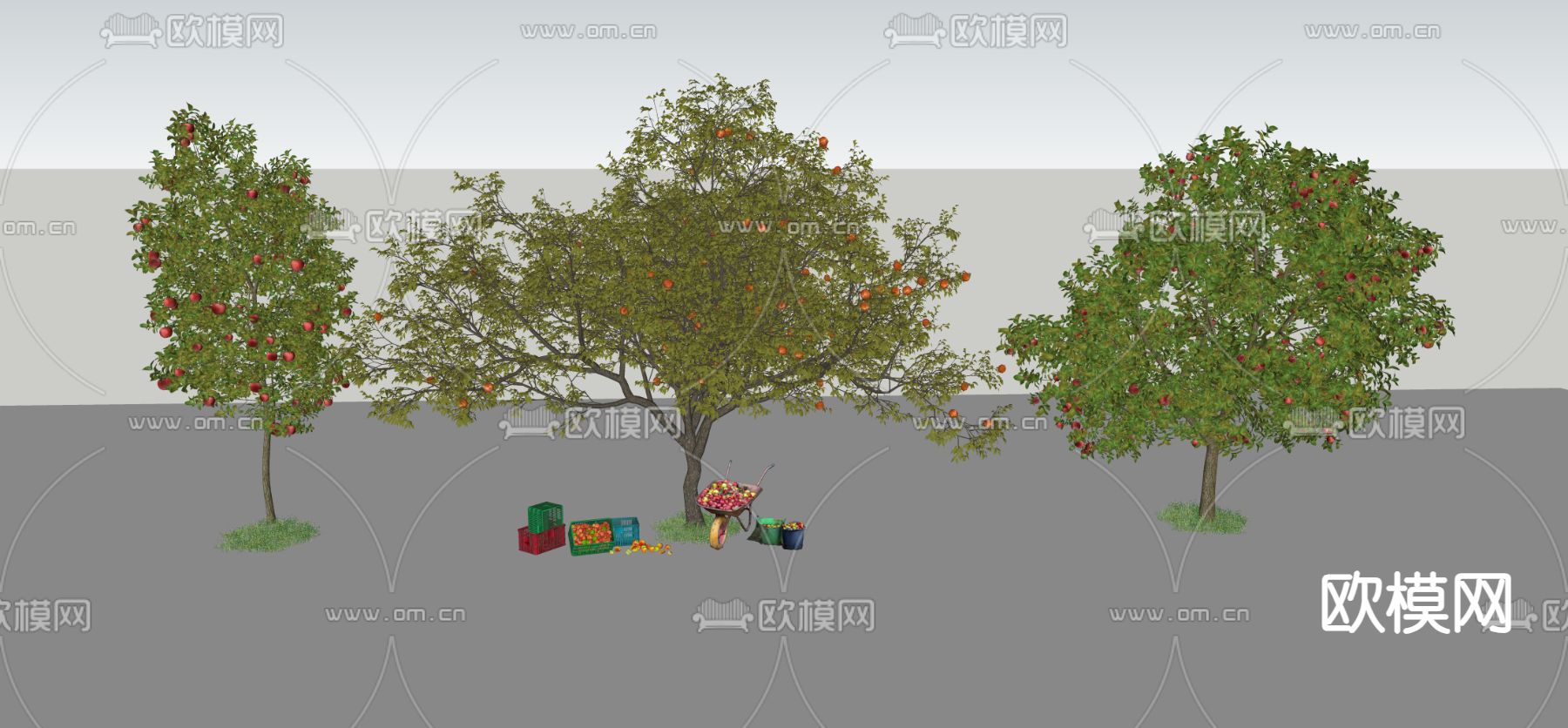 现代景观树su模型下载（渲染图1）
