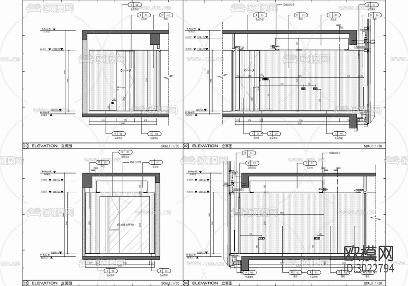160㎡家裝私宅大平層cad施工圖下載(渲染圖7)