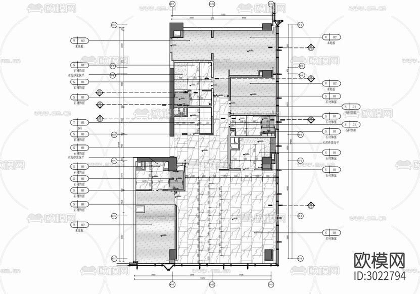 160㎡家裝私宅大平層cad施工圖下載(渲染圖5)