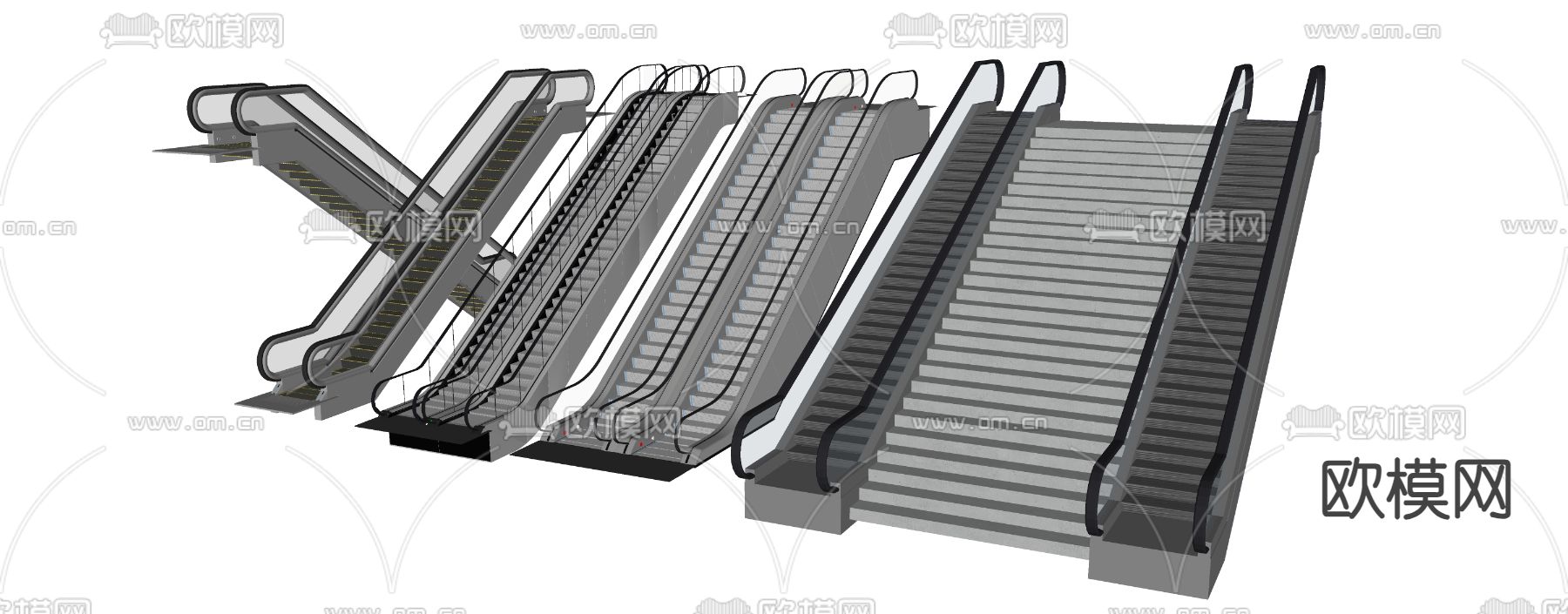 现代自动扶梯 电梯 电动扶梯su模型
