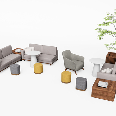  办公休闲沙发su模型 