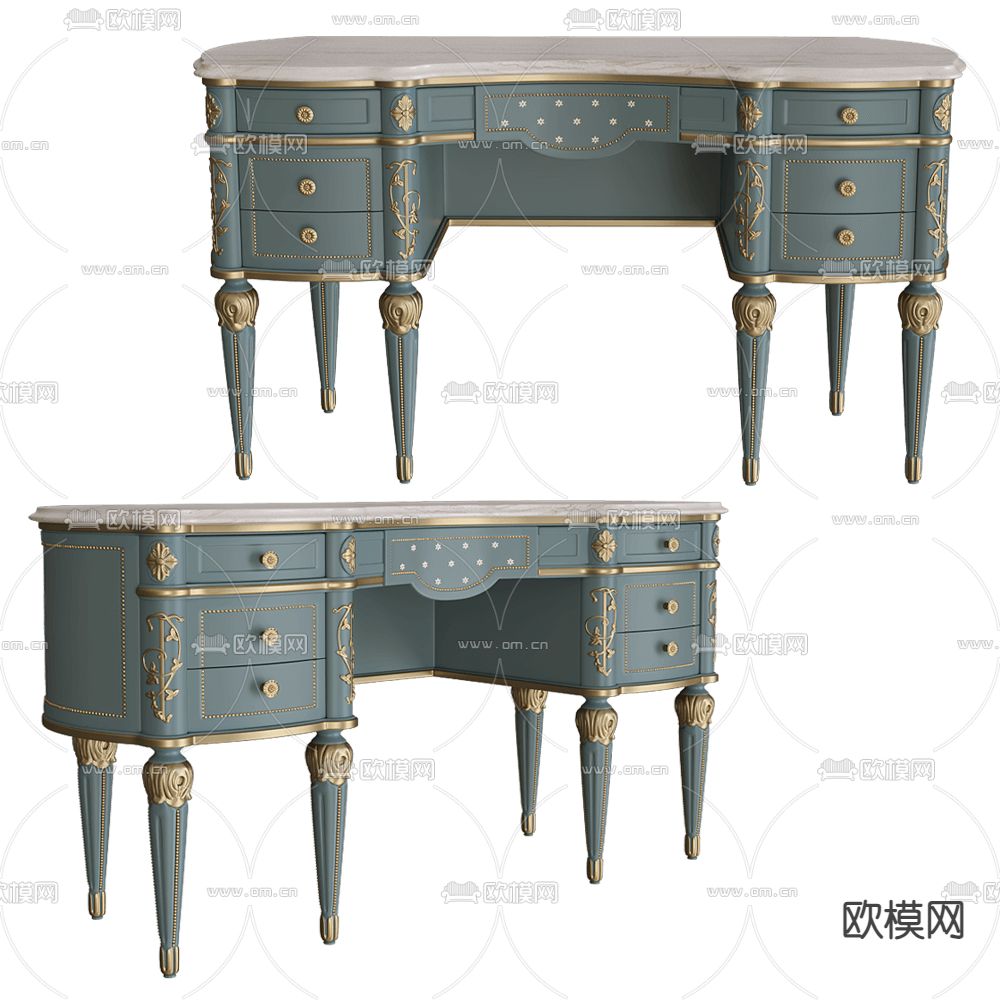 简欧梳妆台3d模型下载