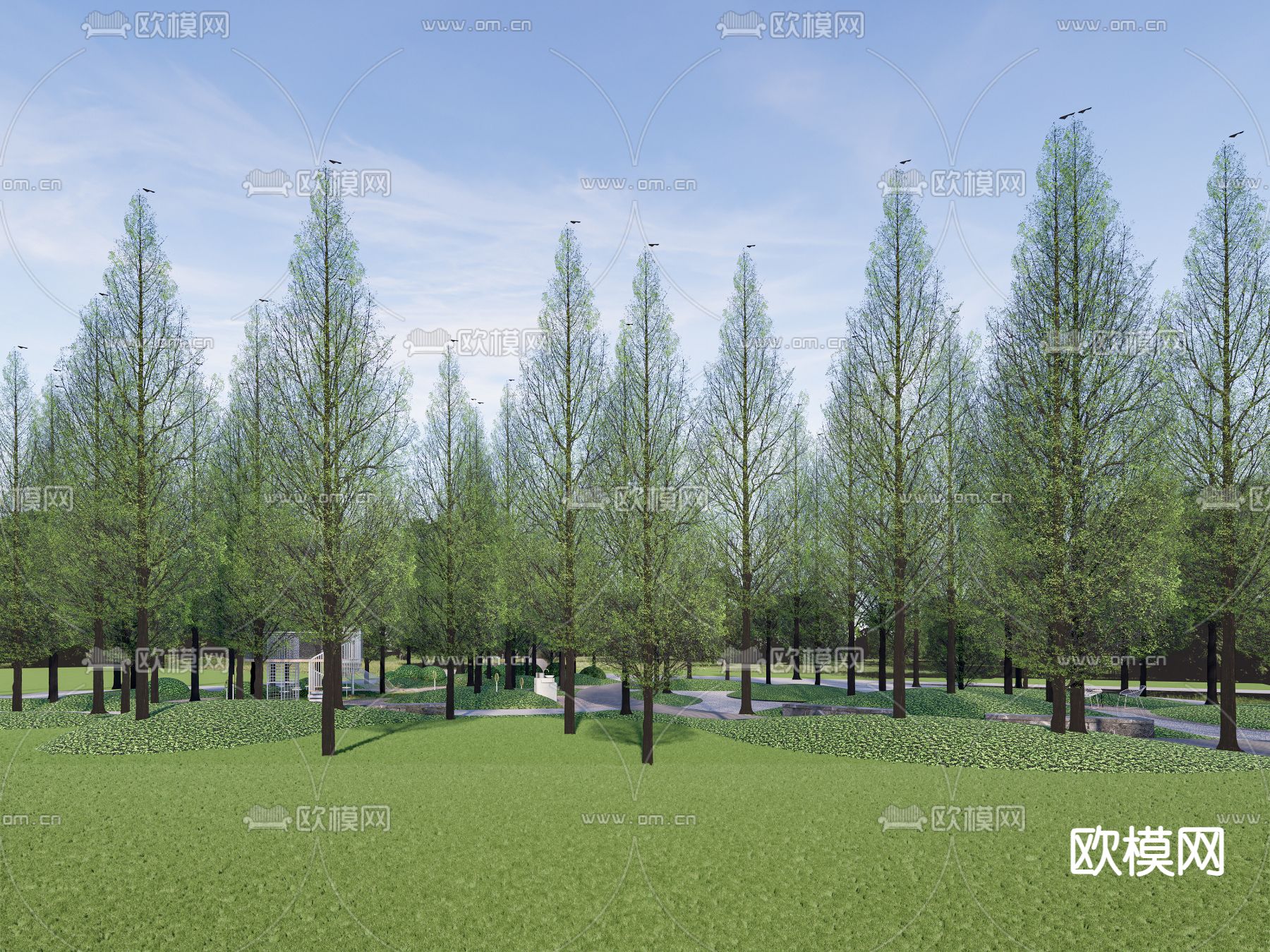 现代 儿童游乐区su模型下载（渲染图3）