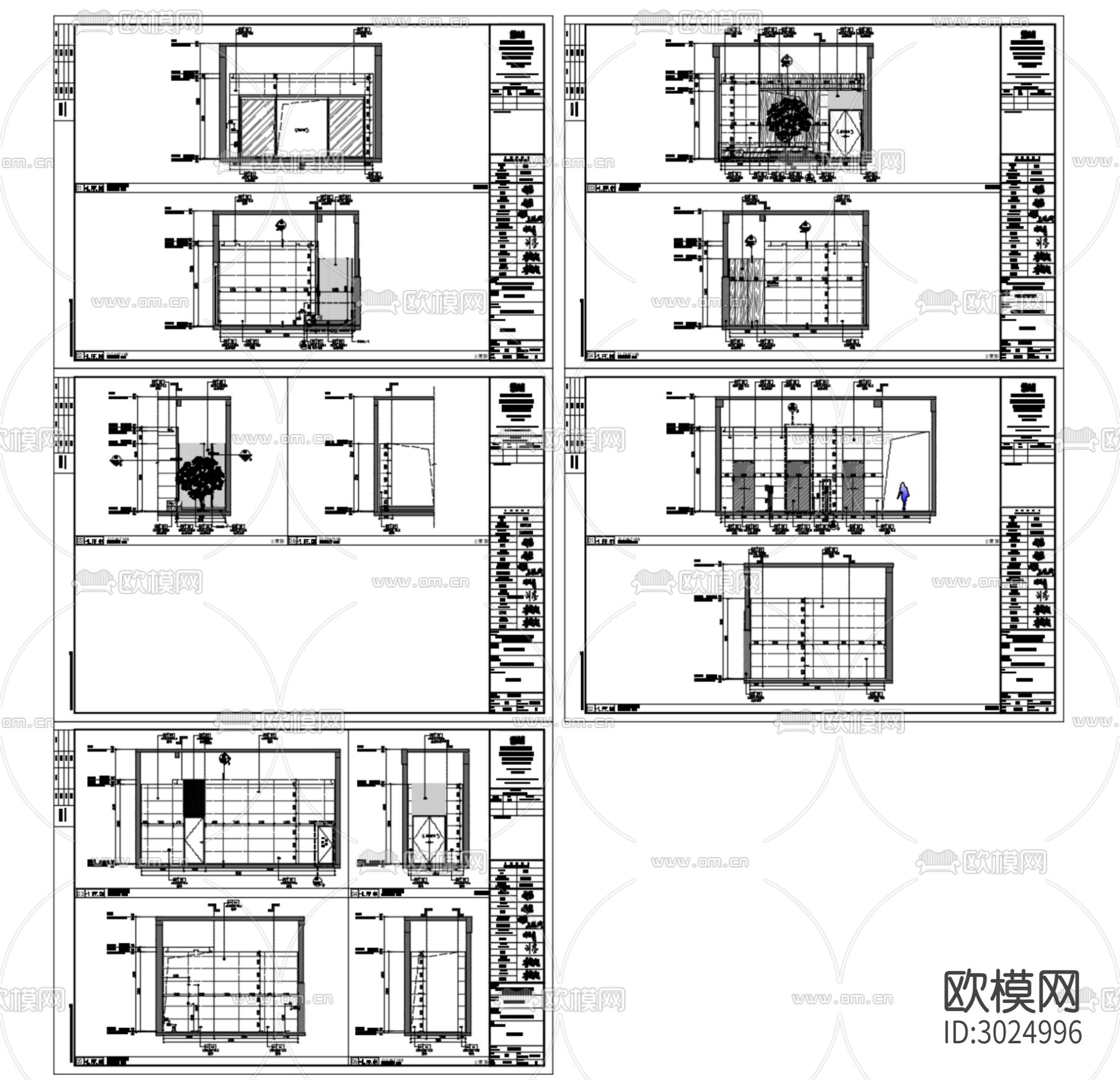 DIA丹健国际-成都万华C27组团住宅公区大堂电梯厅cad施工图下载（渲染图8）