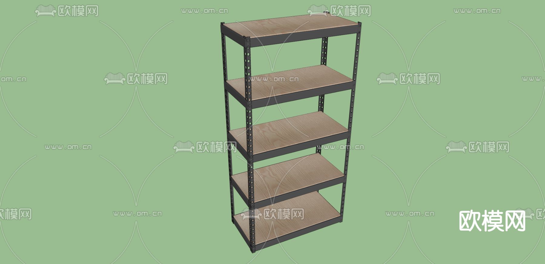 铁架书柜su模型下载（渲染图1）