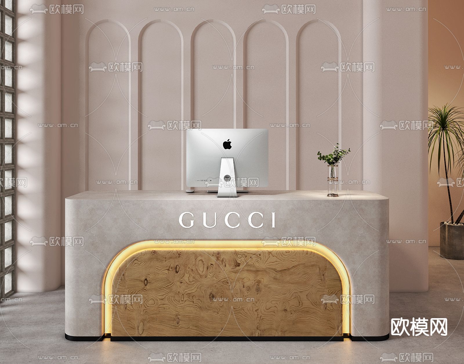 前台 接待台 收银台 服务台3d模型下载