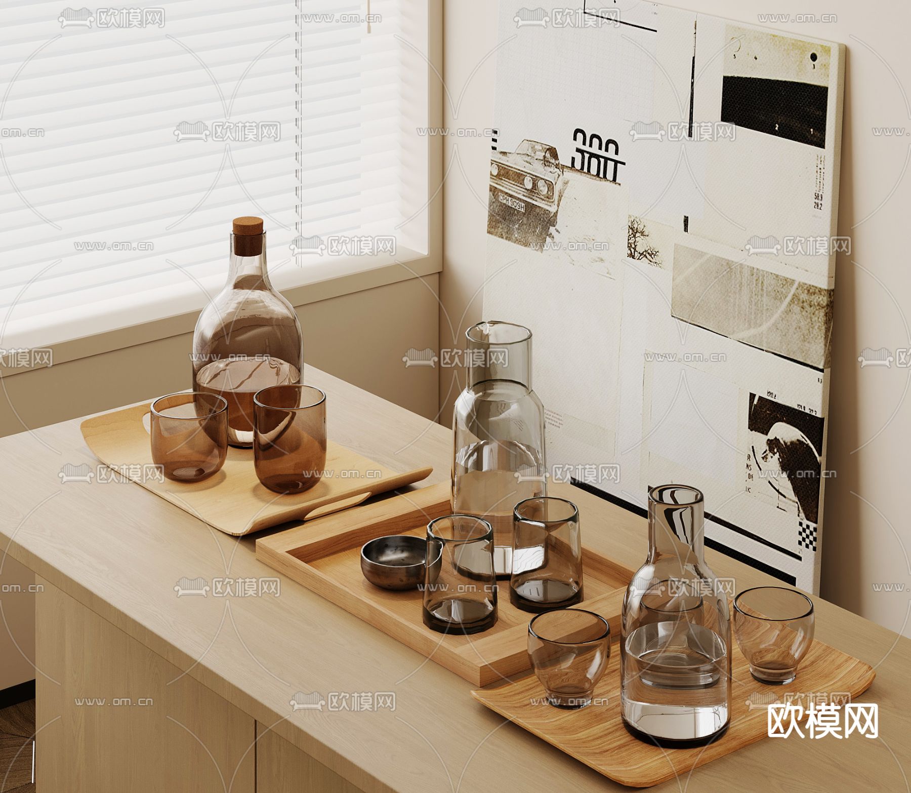 装饰品 桌面摆件 茶具su模型下载（渲染图1）