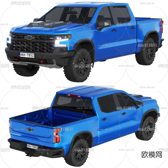 雪佛兰汽车 越野车 皮卡车3d模型下载(渲染图3)