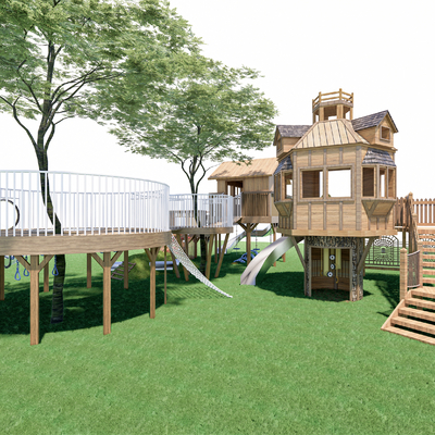 现代树屋景观 森林木屋su模型