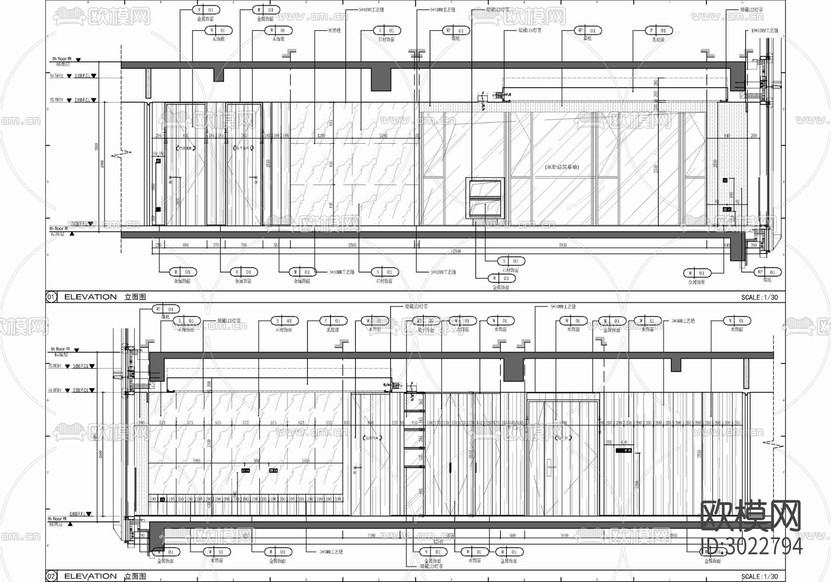 160㎡家裝私宅大平層cad施工圖下載(渲染圖4)
