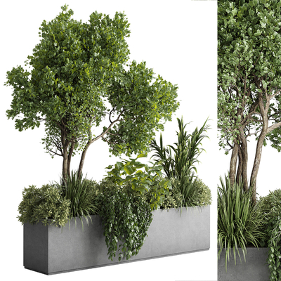  现代花坛 花池su模型 