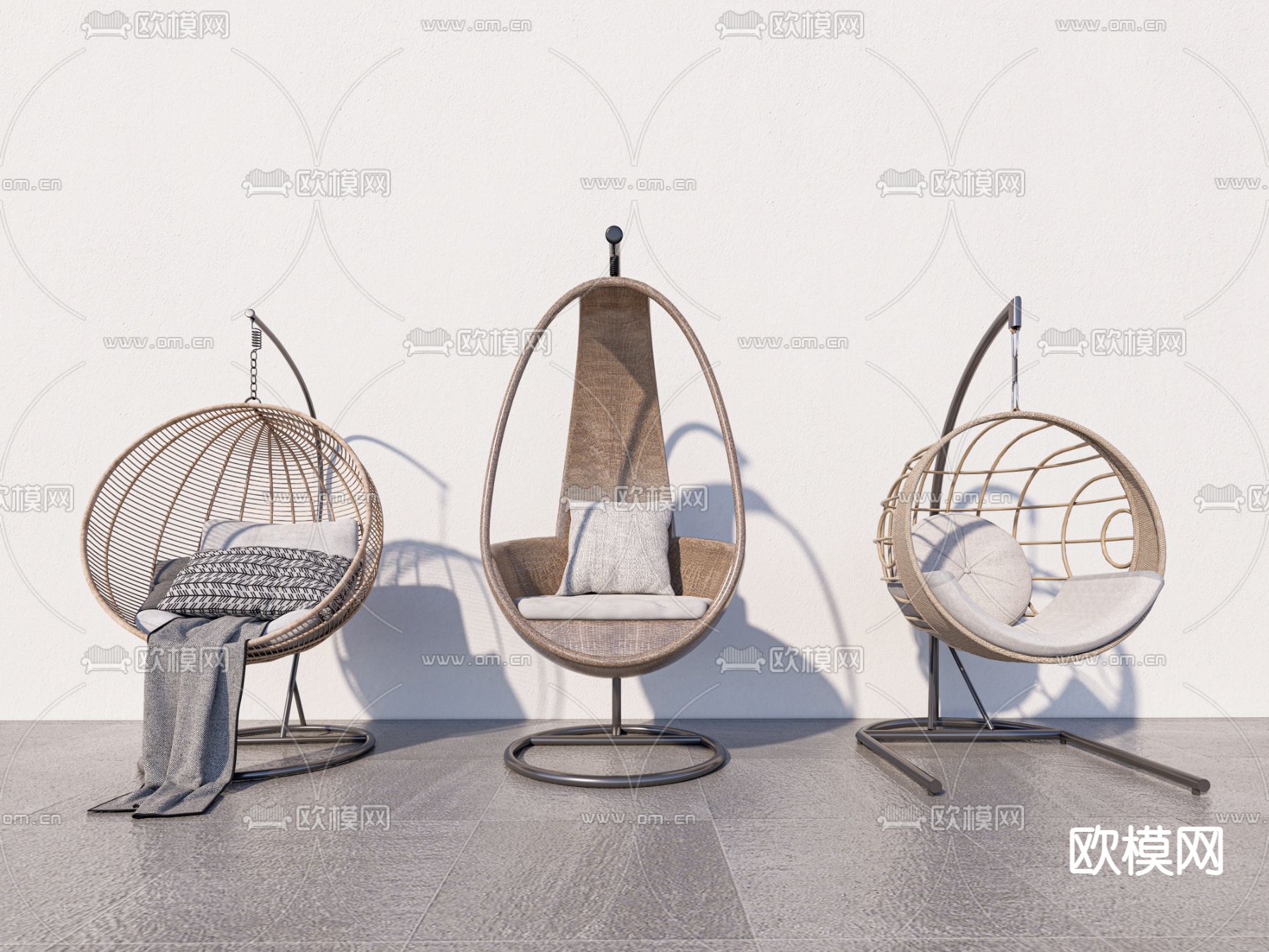 现代吊椅 秋千椅su模型