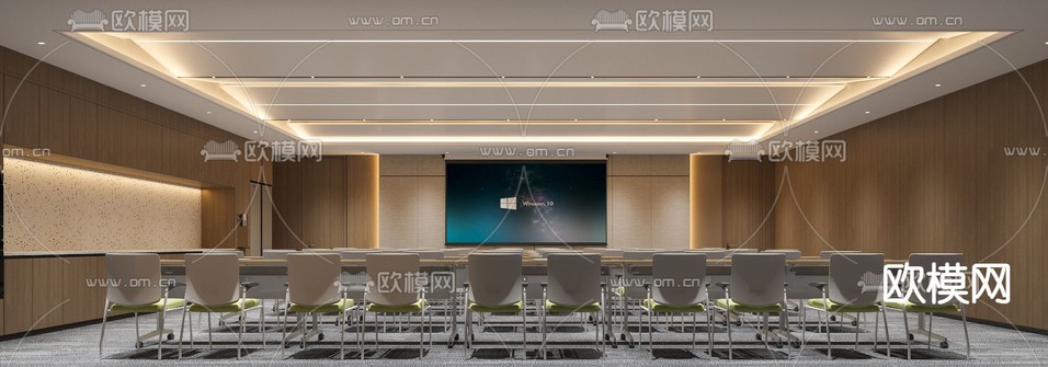 现代会议室3d模型下载