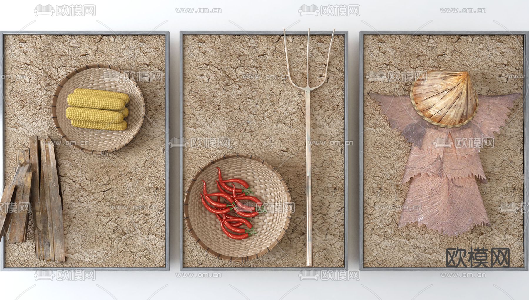 民俗墙饰 挂饰3d模型下载