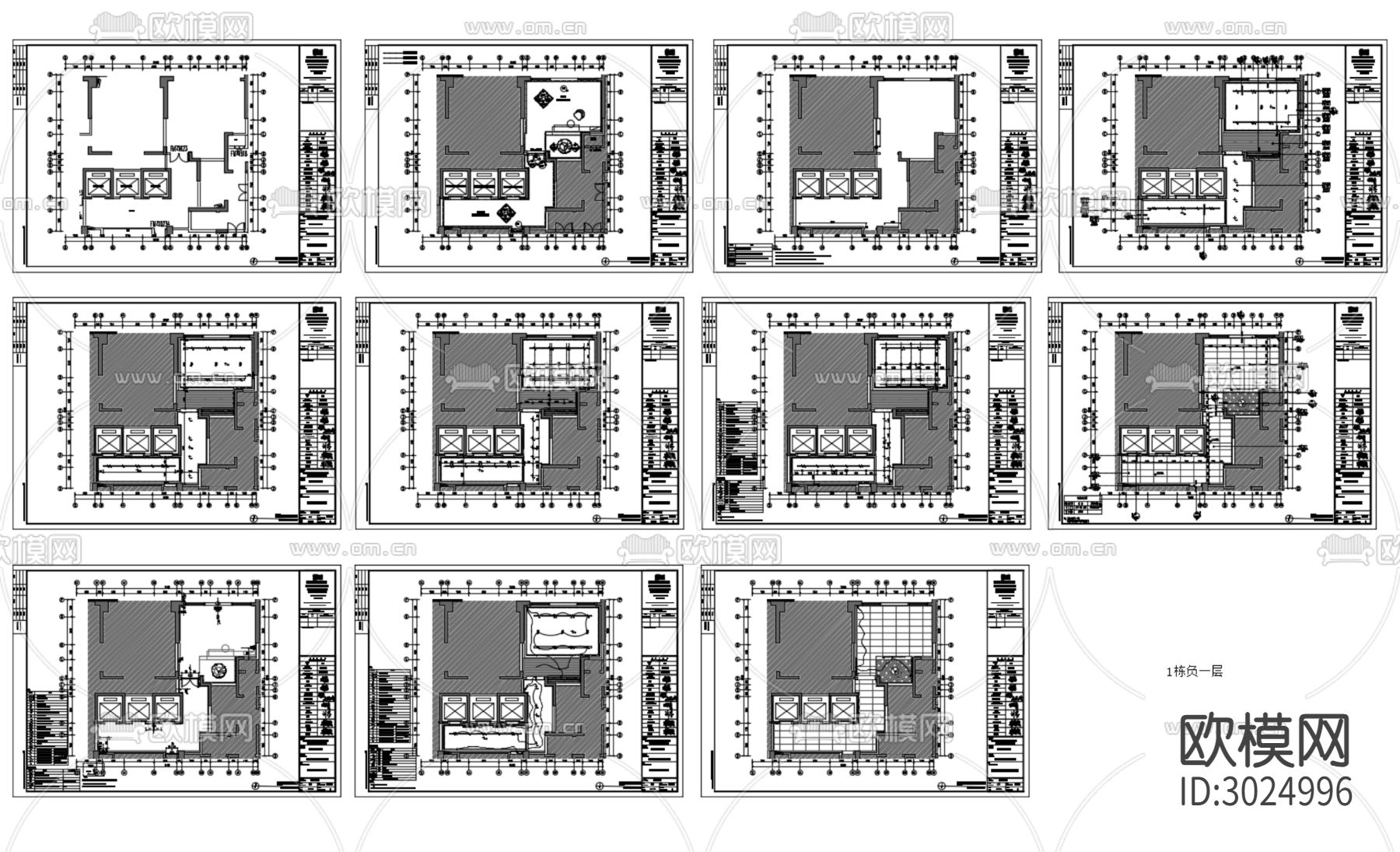 DIA丹健国际-成都万华C27组团住宅公区大堂电梯厅cad施工图下载（渲染图9）