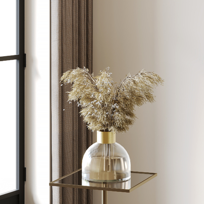 现代干枝花瓶su模型