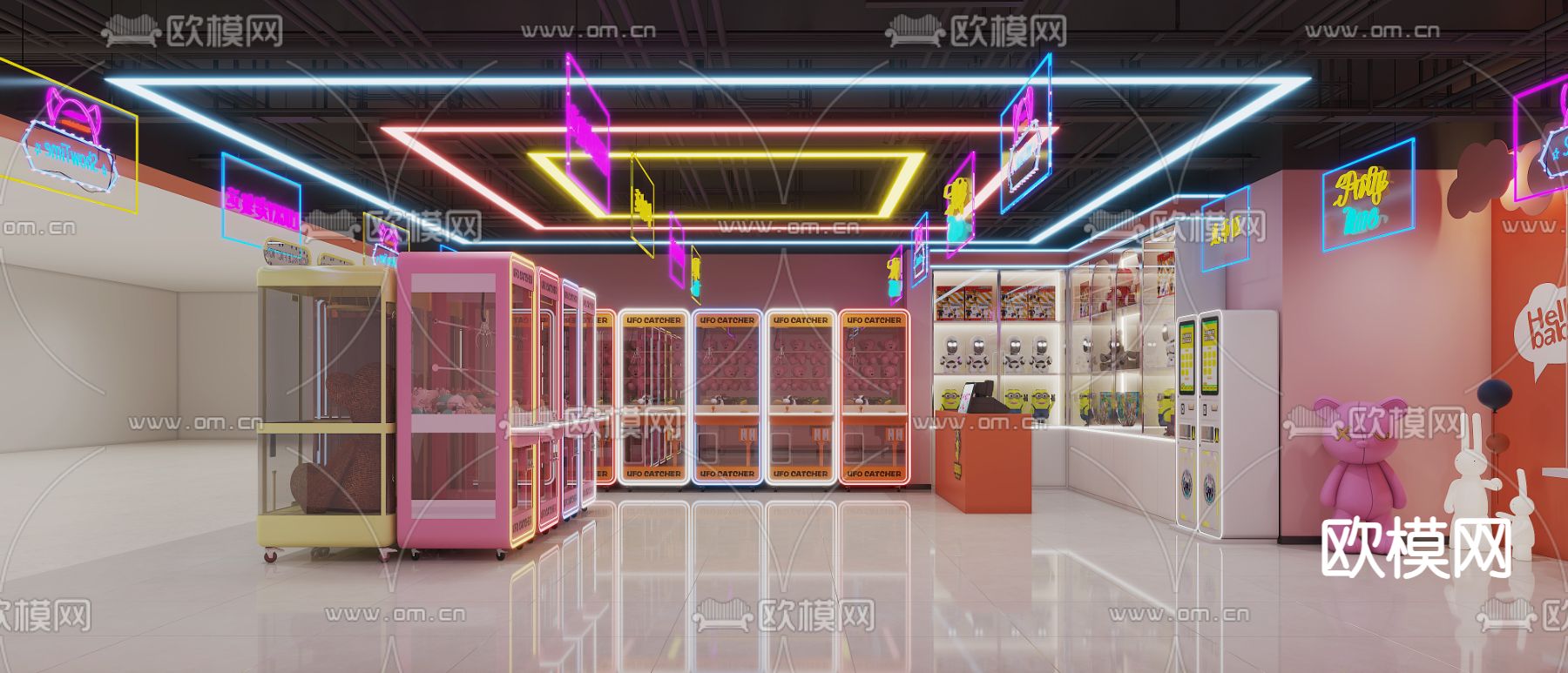 游戏城 抓娃娃机3d模型下载（渲染图3）