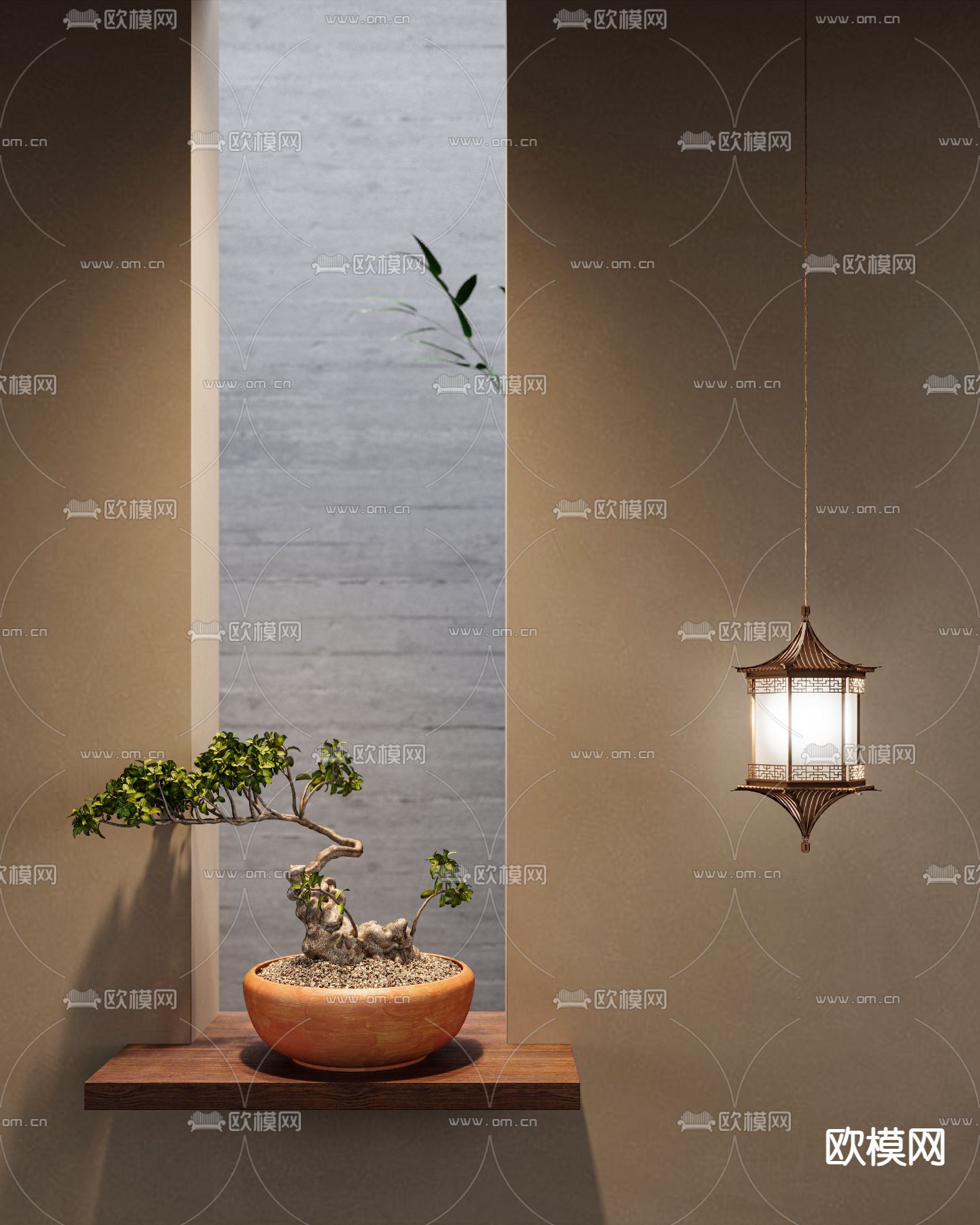 新中式盆栽 盆景3d模型下载