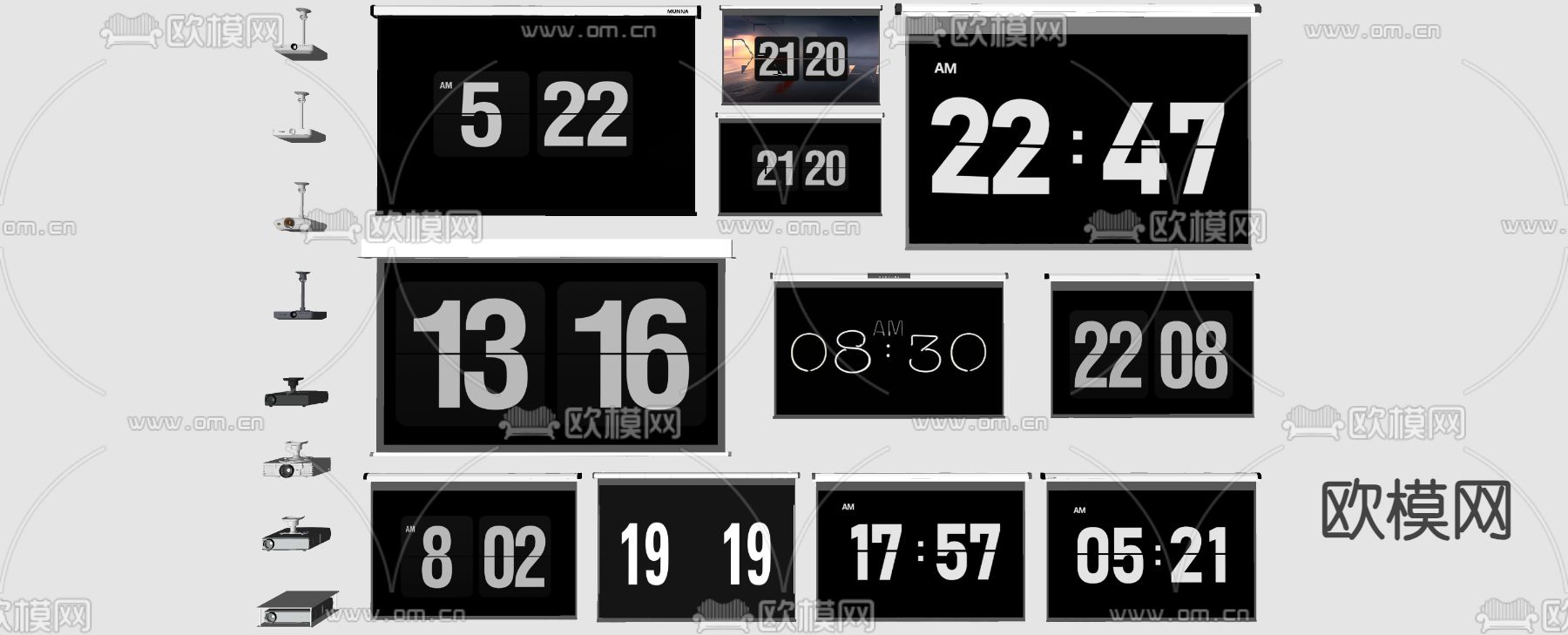 投影仪 投影幕布su模型下载（渲染图1）