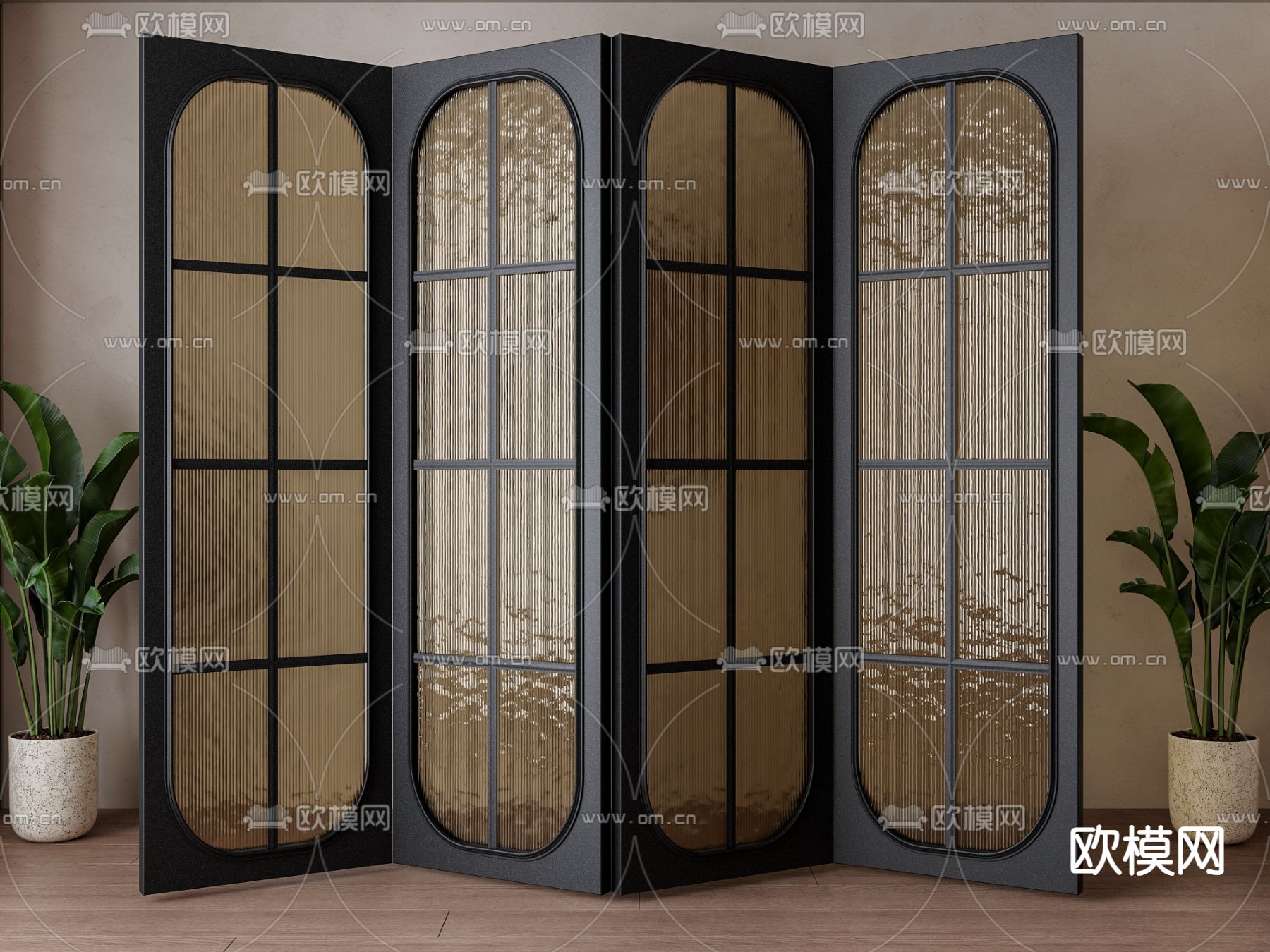 法式屏风 隔断su模型下载（渲染图2）